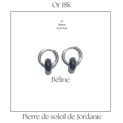 Boucles d'oreille Béline -  Pierre de soleil de Jordanie