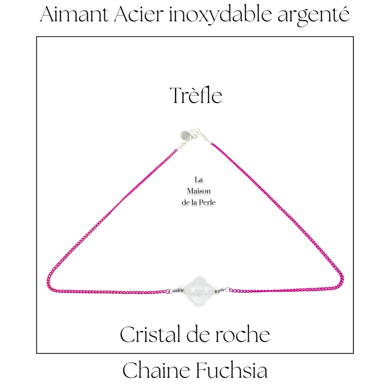 Choker Trèfle - Cristal de roche