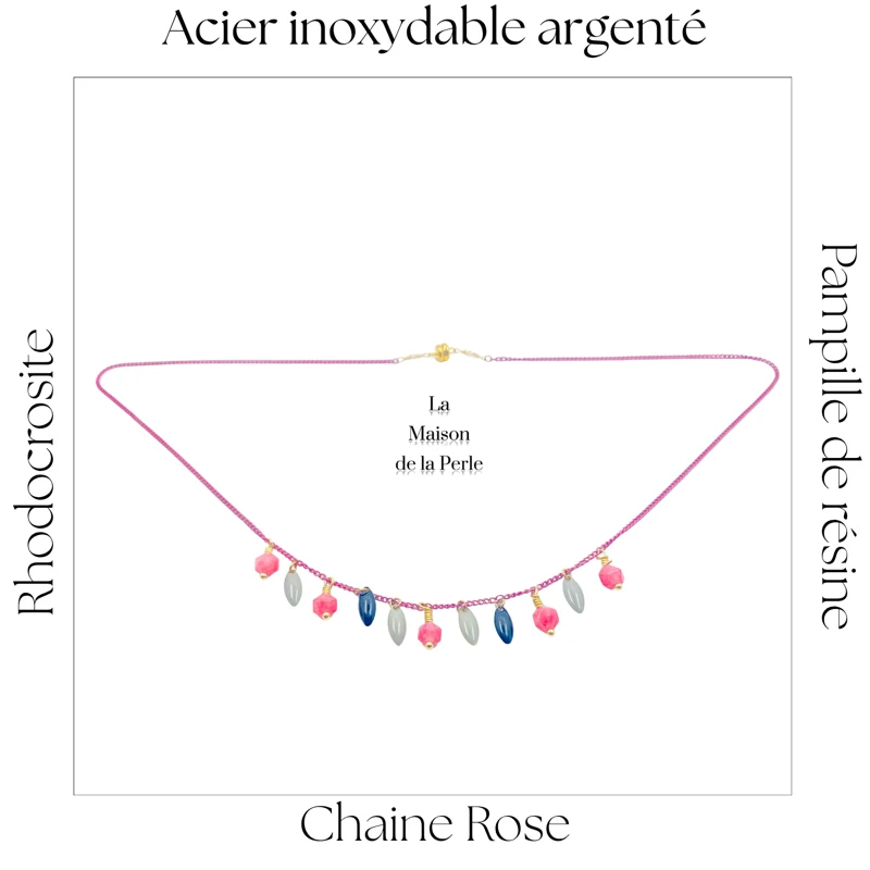 Collier Plexus solaire - Rhodocrositepampille