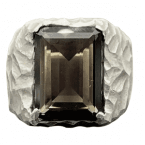 Chevalière quartz fumé Argent 925 - PRÉCIEUX