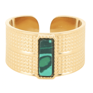 Bague ouverte Djed Malachite - BASICS