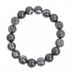 Bracelet élastique Uno Agate noire