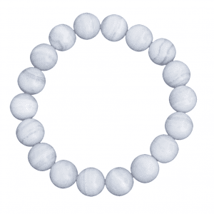 Bracelet élastique Uno Calcédoine bleue