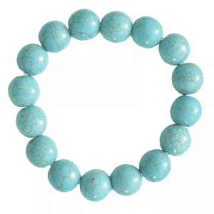Bracelet élastique Uno Howlite bleue