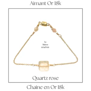Bracelet aimanté Quartz rose