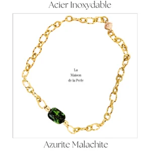 Choker Célia Azurite malachite