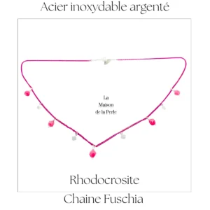 Collier Plexus solaire Rhodocrosite