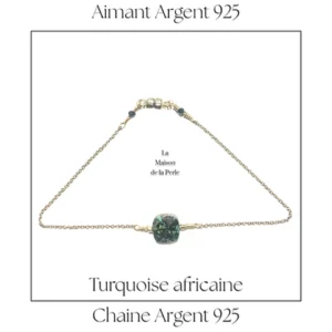 Bracelet aimanté Turquoise africaine