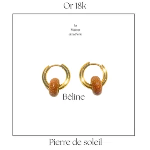 Boucles d’oreilles Béline Pierre de soleil