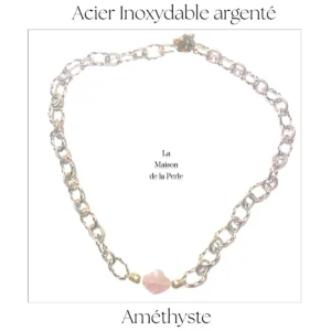 Choker Célia Améthyste argenté