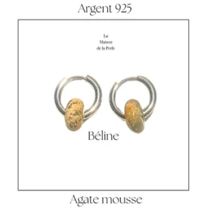 Boucles d’oreilles Béline Agate mousse